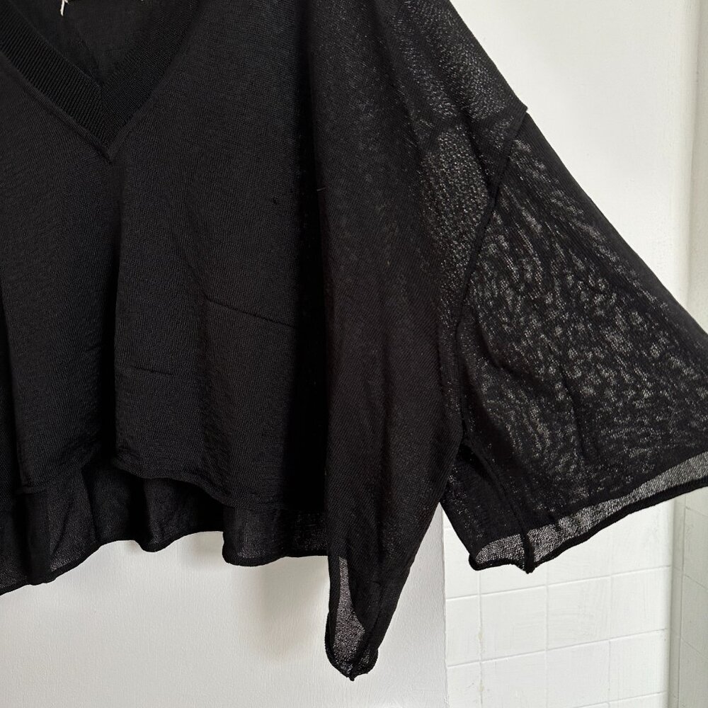 Great Martin Margiela black oversized cropped V neck sweater size S/M - Picture 6 of 11